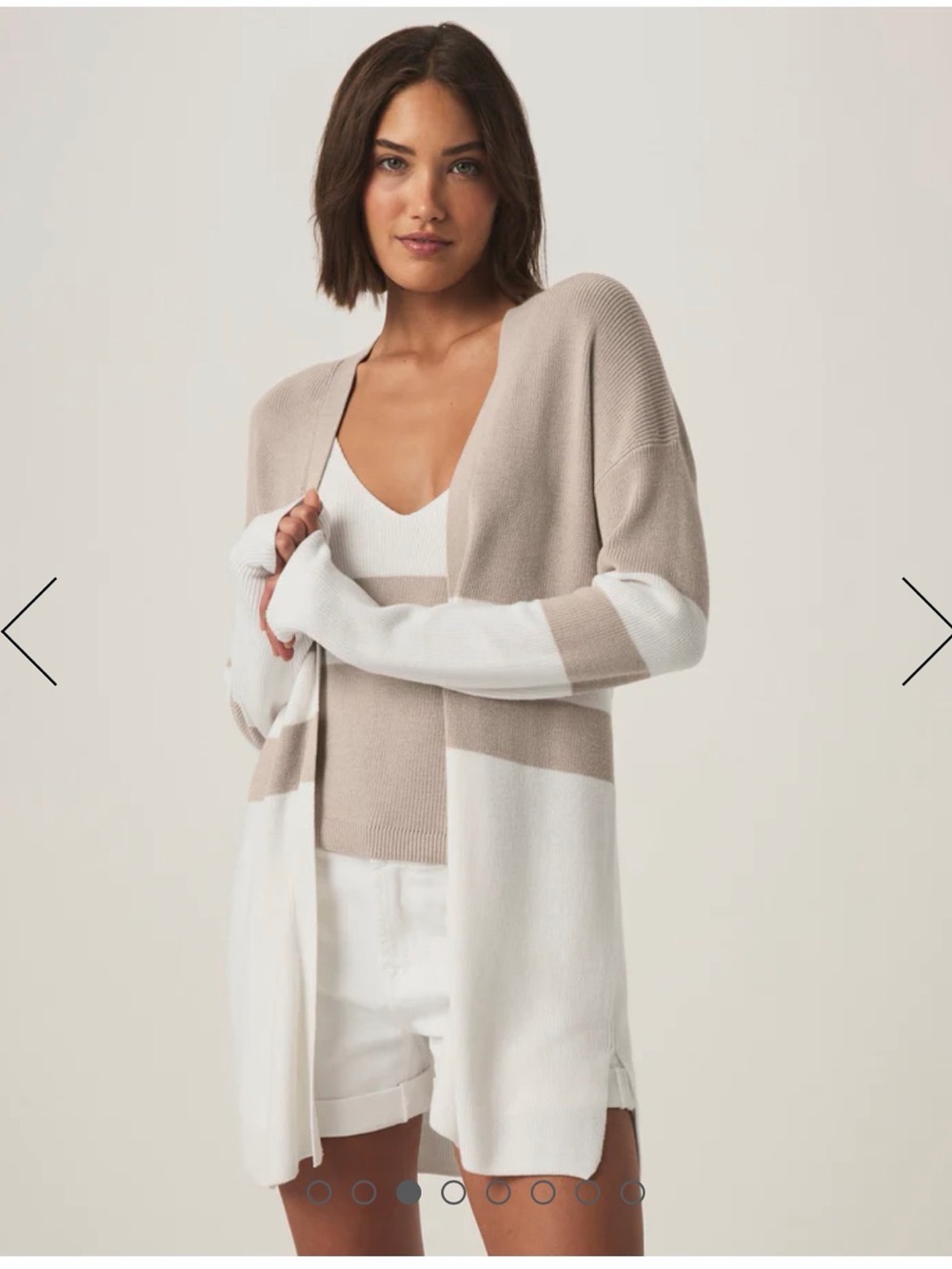 Splendid BUNDLE, NWT, Cardigan and Tank set,Beige & White Colorblock, Small